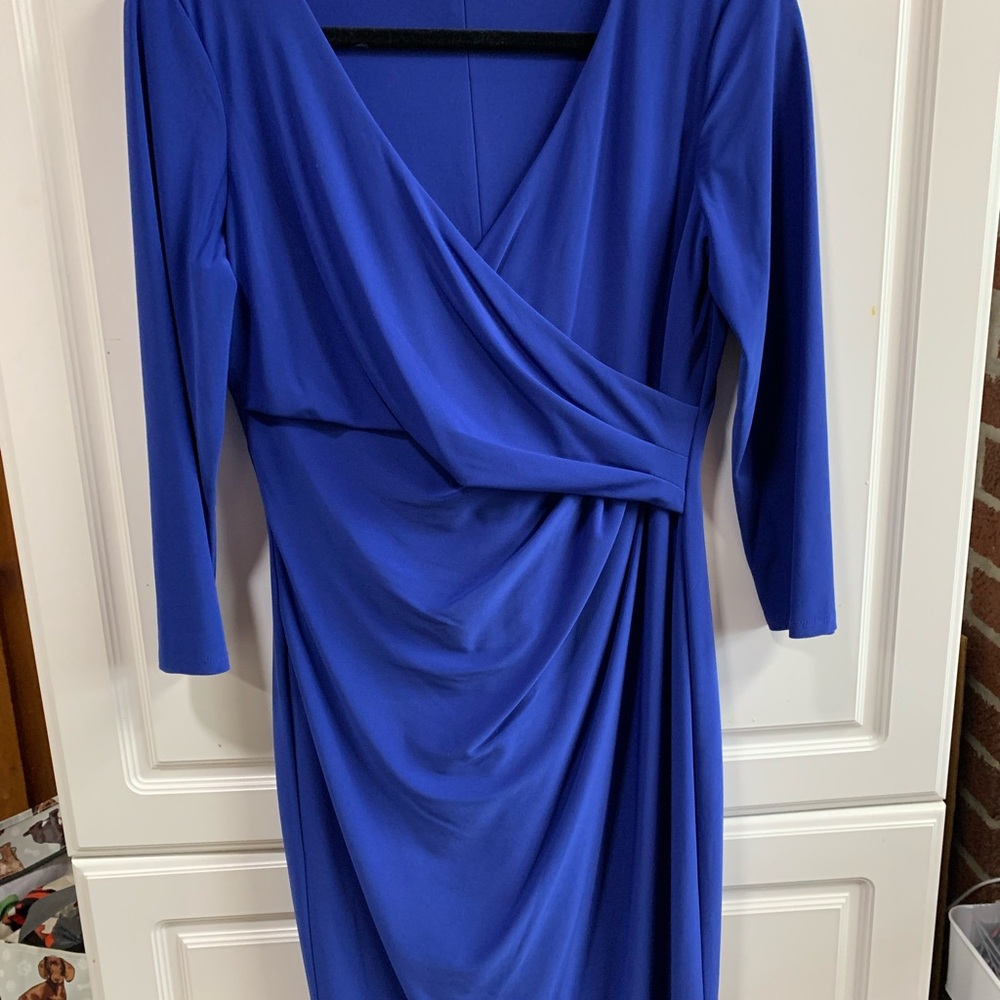 Elegant Blue Wrap Dress